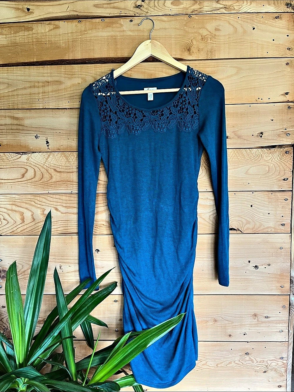 Thyme Maternity XS Midi Dress in Dark Teal